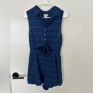 Cotton button up romper